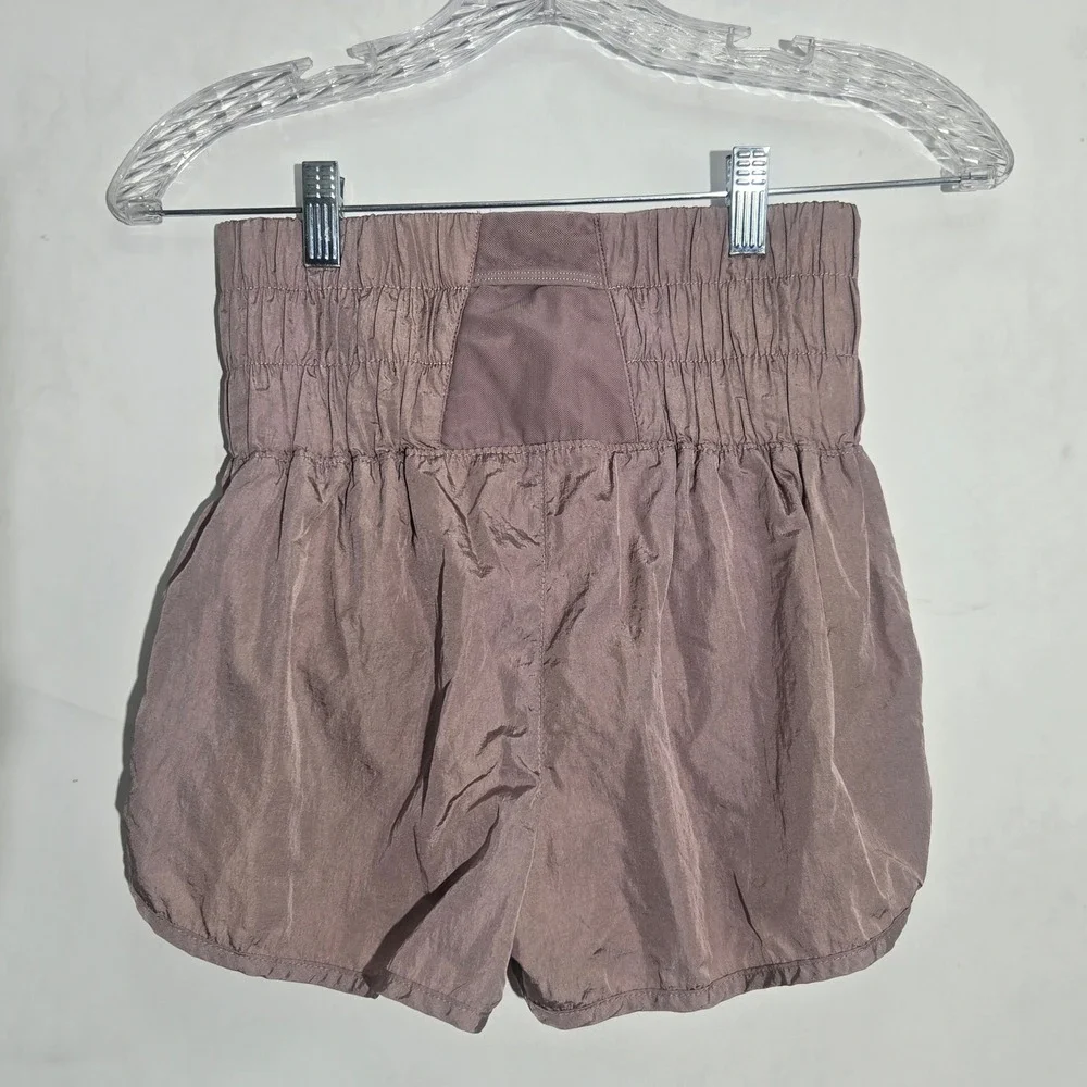 Free People XS FP Movement‎ The Way Home Shorts Mauve Purple High Rise Smocked